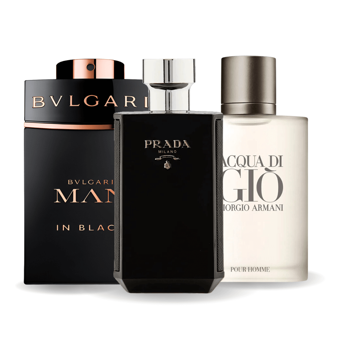 SADA 3 PARFUMOV: BVLGARI IN BLACK, GIORGIO ARMANI ACQUA DI GIO, L'HOMME PRADA INTENSE 100ML