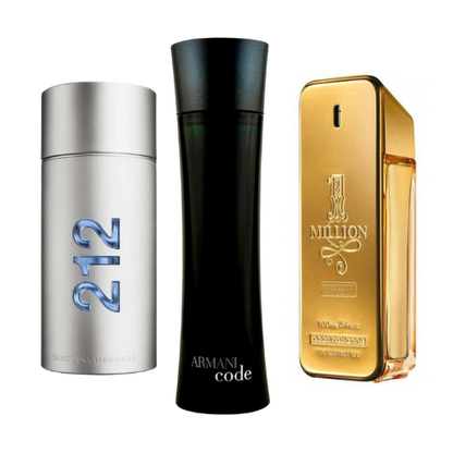 SADA 3 PARFUMOV: 212 MEN NYC, PACO RABANNE ONE MILLION, ARMANI CODE HOMME 100ML